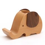 CALCA Cell Phone Holder Pencil Holder Creative Elephant Gifts Toys Engraving Wooden Blank Cute Holder and Stand Organizer for Office Desk Decoration